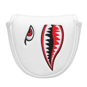 lot 4034 image: SHABIER New Flying Tiger Warshark Golf Headcover for Golf Club (White, Mallet Headcover)