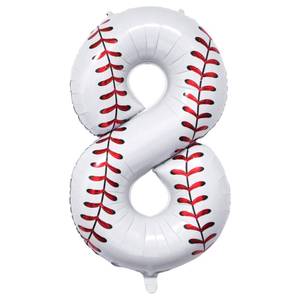 lot 4045 image: Baseball Birthday Decor, 40 Baseball Number 8 Balloon,Sport Themed Balloons Party Decorations (8)