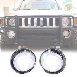 lot 4046 image: PIUGILH Front Bumper Driving Fog Light Lamp Ring Bezels Covers Fit for 2005-2009 Hummer H3,Front Fog Lamp Light Cover Trim Frame Car Accessories