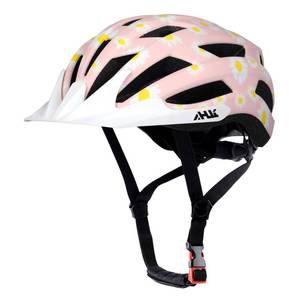 lot 4051 image: Youth Girl Road Bike Helmet, Men Women Adjustable Mountain Bicycle Helmet with Detachable Visor, 2 Sizes for Age 8-14 Youth, Kids, Adult (Pink Daisy, M)