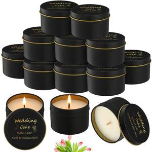 lot 4449 image: Conelist 8 Pcs Bridesmaid Proposal Gifts, Smells Like Youre in The Bridal Party Scented Candles Will You Be My Bridesmaid Soy Wax Small Candle for Best Friend Girls Women 4oz(Black,Retro)