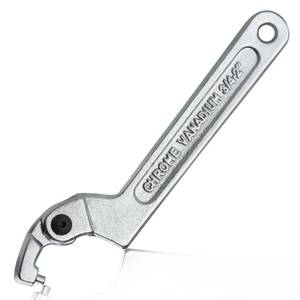 lot 4456 image: LEONTOOL Adjustable C Spanner Hook Wrench Tool Adjustable Pin Spanner Wrench Tool for Mechanical Equipments Vehicles Tighten Lock Nuts & Bearings, Round Head, 34-2(19-51mm), Chrome-Vanadium Steel