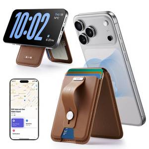 lot 4457 image: ESR Geo for Magsafe Wallet with Full Find My Functionality,5 Card Holder Stand Grip for Phone Case, RFID Blocking, Magnetic Wallet for iPhone 17e171615141312 Series, with Adjustable Stand, Brown