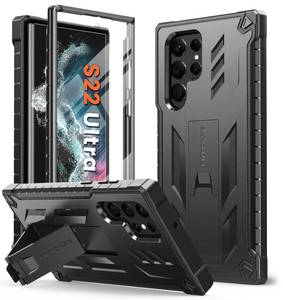 lot 4482 image: FNTCASE for Samsung Galaxy S22 Ultra Case Built-in Screen Protector & Kickstand Full-Body Dual Layer Rugged Military Grade Shockproof Protection Heavy Duty Protective Phone Cover 5G-Black