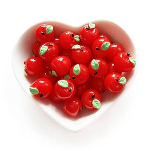 lot 4489 image: picocosmxiruo 12Pcs Miniature Red Apples 3D Resin Fruit, Fake Food, Food Props,Doll Props,Cabochon, Faux Food(NOT Edible)
