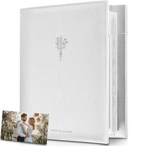 lot 5666 image: Award Winning Elegant Wedding Planner Binder and Organizer for the Bride  Tissue Wrapped  Cushioned Cover  Engagement Gift  This Elegantly Designed US Planner Allows you to Plan Every Detail (Soft Grey)