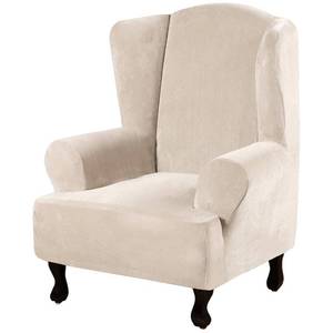 lot 5698 image: H.VERSAILTEX Wingback Chair Covers Polyester Spandex Plush Wing Chair Slipcover 1 Piece High Stretch Wing Back Chair Slipcovers Sofa Cover Furniture Cover with Elastic Bottom, Cream