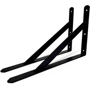 lot 5707 image: CLT Black Shelf Bracket, 16 Max Load 440 lb Heavy Duty Minimalist Rigid Bracket for Table Bench, Sturdy Space Saving DIY Tool Kit , Pack of 2