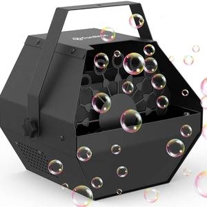 lot 5718 image: Fansteck Bubble Machine - Automatic Bubble Blower for Kids, Portable Metal Bubble Makers Big Bubbles, Plug-in Bubble Toys for Parties, Weddings, Indoor Outdoor (Black)