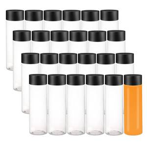 lot 5741 image: zmybcpack 24 Pack 12 OZ (350 ml) Clear PET Plastic Juice Bottles With Caps- - Plastic Smoothie Bottles-Reusable Bulk Beverage Containers with Lids For Juice, Milk and Other Beverage