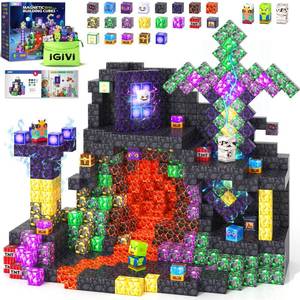 lot 5743 image: IGIVI Magnetic Blocks - Build Mine Magnet World, STEM Magnetic Building Blocks for Kids Ages 4-6 6-8 8-12, Building Toys Games for Boys Girls Ages 3, Birthday Toys Gifts for Kids Toddlers