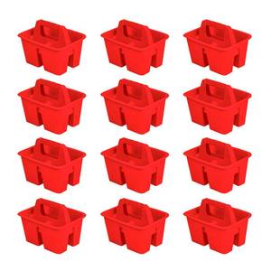lot 5781 image: Storex Mini Classroom Caddy, Multipurpose Classroom Organizer with Handle, Red, Pack of 12 (01063U12C)