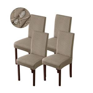 lot 5786 image: Genina Waterproof Chair Covers for Dining Room Dining Chair Covers Kitchen Parsons Chair Covers (Taupe, 4 PCS)