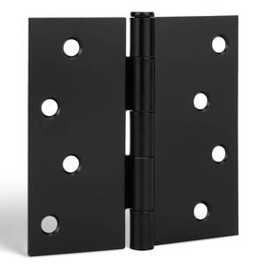 lot 6051 image: goldenwarm Door Hinges Interior & Exterior Door Hinge 4 Inch 6Pack Matte Black with Square Corners