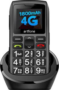 lot 6054 image: artfone C14G Cell Phone for Seniors, Large Buttons Basic Phone, SOS Button, Charging Dock, Voice Time, Speed Dial, Hands-Free, Large Font, Loud Speaker, FM Radio, Simple Mobile Phone, 1800mAh, Black