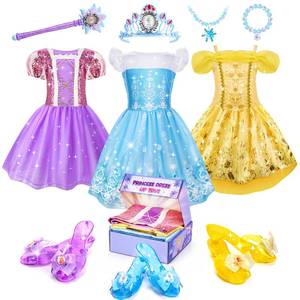 lot 6057 image: Meland Princess Dress Up for Girls 3-6, Dress Up Clothes with Princess Shoes Toy, Christmas Birthday Gift for Toddlers Girls