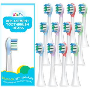 lot 6062 image: Sensogle Kids Mini Toothbrush Heads Compatible with Philips Sonicare for Kids, HX6351, HX6321, HX6032, HX6042 (Replacement Brush Heads with Cover), Soft Teeth Care for Ages 3, Multi-Color