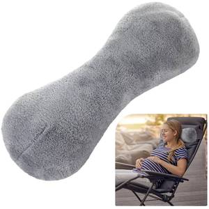 lot 6063 image: Colingmill 1 Pc Neck Pillow for Recliner Headrest Pillow Bone Shaped Chair Plush with Adjustable Strap Neck Support and Pain Relief Curve Head Cushion for Car Travel Airplane (Grey)