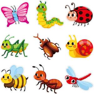 lot 6077 image: 63 Pieces Insect Bulletin Board Cutouts Bug Cutouts Bugs Mini Accents Card Insect Theme Spring Decoration for School Party Supplies
