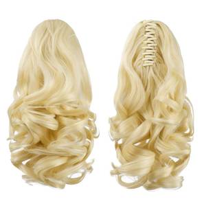 lot 6100 image: ShulaSHOP Brown Ponytail Extensions,12 Short Curly Wavy Claw Clip Pony tails Hair Extensions Natural Soft Synthetic Hairpiece for Women color brown