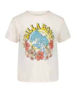 lot 6111 image: Billabong Girls Premium Short Sleeve Logo Graphic Tee, Crew Neck T-Shirt, Soft & Comfortable, Dolphin Dance, M