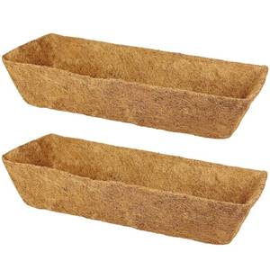 lot 6140 image: Karlliu 2 Pack 24 Inch Trough Coconut Liners for Window Box Planter Natural Coco Fiber Replacement Liner for Outdoor Plants Flowers Outside Coir Planters Porch Balcony Garden Decor