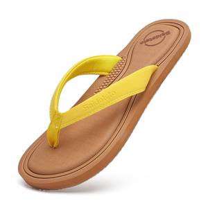 lot 6151 image: Saidoteto Womens Flip Flops Comfortable Lightweight Slip-On Sandals with Soft Thong Strap, Arch Support, and Quick-Drying, Water-Friendly Design for Summer & Beach. W240411 Yellow Size 6