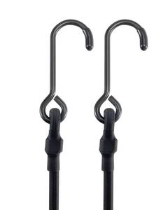 lot 6158 image: LuckyStraps 180 Lbs Real Heavy Duty Bungee Cords with Rust Resistant Steel Hooks, 100 Inch Black Bungee Straps with 2X Stretch & UV Protection, Perfect for Camping, Tarps, Tent, Bike, Luggage (2 Pcs)