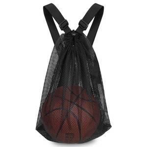 lot 6163 image: Mordx1pcs Basketball Bag 15  20 inch Sports Single Ball Bag Drawstring Mesh Backpack, for Carrying Soccer Volleyball Baseball football Carrier Single Outdoor Sports Equipment