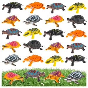 lot 6164 image: HTZNHXT 20Pcs Plastic Turtles Toy for Kids, Small Sea Turtle Toys Bulk, Mini Resin Fake Figures for Forest Animals