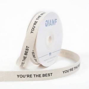 lot 6190 image: QIANF Youre The Best Cotton Ribbon, 58 Inch 15 Yards Printed Natural Herringbone Twill Tape Ribbon for Gift Wrapping Birthday Mothers Day Anniversaries Graduation Baking Crafts Flower Bouquets Decor