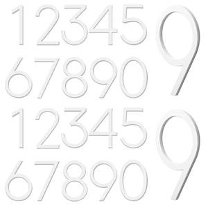 lot 6199 image: Leinuosen White 4 Inch Acrylic Mailbox Number 2 Set - Weatherproof - Mailbox Numbers for Outside - House Numbers - Sticky (Classic)