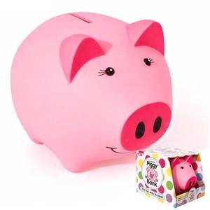 lot 6203 image: Glow in The Dark Piggy Bank for Kids, Unbreakable Plastic Money Savings Box, Cute Coin Bank for Toddlers Boys Girls Birthday Gift