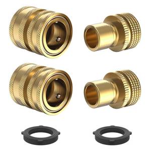 lot 6209 image: Twinkle Star Heavy Duty 34 Garden Hose Quick Connect Fittings, 2 Sets