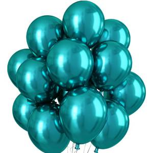 lot 6226 image: Chrome Teal Balloons, Double Stuffed Metallic Turquoise Balloons 12 Inch, Shiny Thick Chrome Metallic Dark Teal Blue Latex Helium Balloon for Christmas Birthday Wedding Graduation Party Decorations