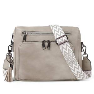 lot 6227 image: TANTOMI Crossbody Bags for Women Trendy Crossbody Purse Shoulder Handbags Vegan Leather Built in Wallet for Traver-Gray