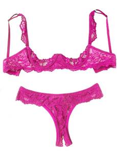 lot 6238 image: Avidlove Sexy Underwire Push Up Lace 2 Piece Lingerie Bra and Panty Sets Lingerie Set for Women Rose Red S
