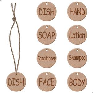 lot 6246 image: Organize Your Home with 8 Handmade Wooden Labels for Bottles - Dish, Hand, SOAP, Lotion, Shampoo, Conditioner, Body and FACE - Perfect for Soap Dispensers in Your Kitchen and Bathroom, Eulnars