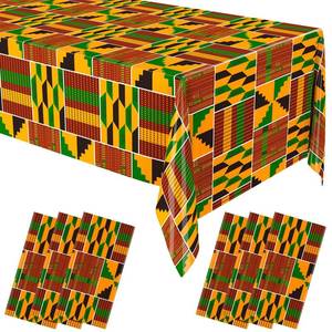 lot 6275 image: Oudain 6 Pcs 54 x 108 Kente Plastic Tablecloths Black History Month Table Covers Juneteenth Tablecloths Disposable African American Table Decorations for Kwanzaa Home Decor (Original,Classic)