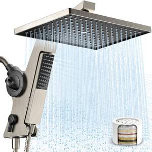 lot 11897 image: MakeFit Filtered Rain Shower Head with Handheld Combo High Pressure 12 Rainfall Shower Heads & Hidden Detachable Wand Dual Showerhead Water Softener for Hard Water Easy Filter Replacement