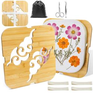 lot 11909 image: Noamus Extra Large Flower Press Kit, 11 x 11 Bamboo Floral Pressing Tool, 4 Layers Plant Preservation Kit, Dried Leaf Making DIY Set with Storage Bag for Resin Arts, Scrapbooking, Adults and Teens