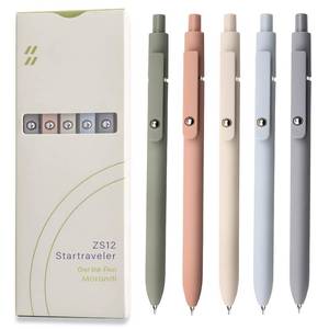 lot 12026 image: UIXJODO Gel Pens, 5 Pcs 0.5mm Black Ink Pens Fine Point Smooth Writing Pens, High-End Series Pens for Journaling Note Taking, Cute Office School Supplies Gifts for Women Men (Morandi)