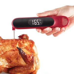 lot 12060 image: Dash Precision Quick-Read Thermometer - Meat Temperature Probe with LCD Display for Fast, Accurate Cooking and Baking - Water Resistant and Easy to Clean - Red
