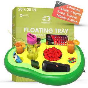 lot 12070 image: DIVEBLAST Avocado Floating Drink Holder for Pool, Hot Tub Accessories Fun - Holds Up to 50 LBS - Fun Swimming Pool Accessories for Dad, Cool and Unique Drink Floaties