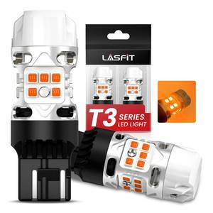 lot 12074 image: LASFIT 7440 LED Bulb Anti Hyper Flash Canbus 7443 Front or Rear Turn Signal Light 7444na 7441 7444 7440NA W21W WY21W Bulbs No Load Resistor Need, Upgraded Amber (Pack of 2)