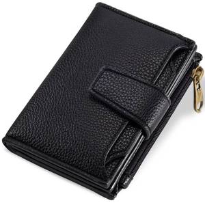 lot 12084 image: Airkit Small Wallet Women RFID Blocking Soft Leather Bifold Compact Card Holder Wallet for Women with Zipper Coin Pocket 4 ID Window