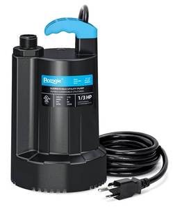 lot 13792 image: BOMGIE Automatic Water Pump, 2250GPH Sump Pump Submersible Basement Portable Electric Utility Water Pump Removal for Pool Draining Basement Hot Tubs Garden Pool Cover Pond, Dark