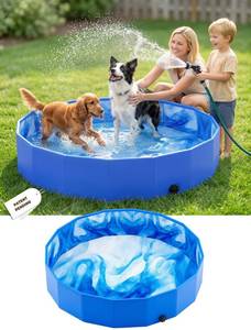 lot 13794 image: AixPool 2026 Foldable Dog Kiddie Pool,Portable Hard Plastic Dog Pool,Thickened Kids Swimming Pool For Small Dogs,Collapsible Pet Pool,NonSlip Foldable Plastic Dog Wading Pool,Bathtub For Puppy,4812in