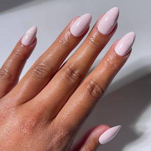 lot 14336 image: Glamnetic Press On Nails - Short Almond Fake Nails  Velvet Pink Shimmer Press On Nails, Salon Quality Kit with Glue  Forever Pink - 30 Nail Set in 15 Sizes