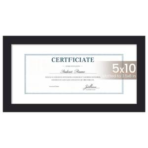 lot 14352 image: upsimples 5x10 Business License Frame, Display Document 3.5x8 with Mat or 5x10 without, Wall Hanging cosmetology license frame, Black, 1 Pack